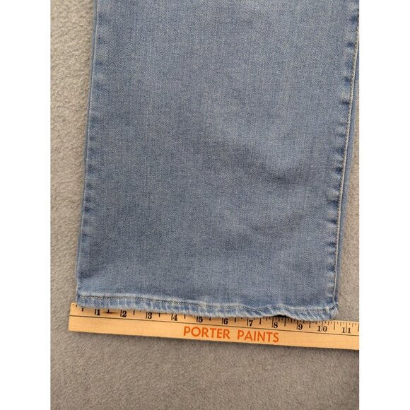 Levis 726 Flare Jeans Womens 34 34x32 Light Wash Distressed High Rise Stretch - Picture 7 of 16